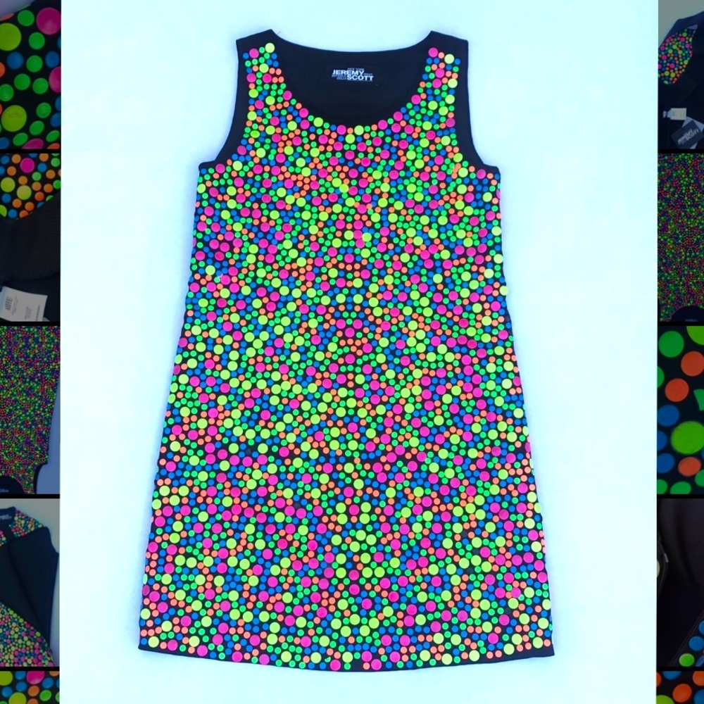 Jeremy Scott Neon dot Gogo Dress Mini